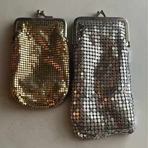 Vintage whiting and Davis Gold and Silver Mesh Coin/Cigarette Purses